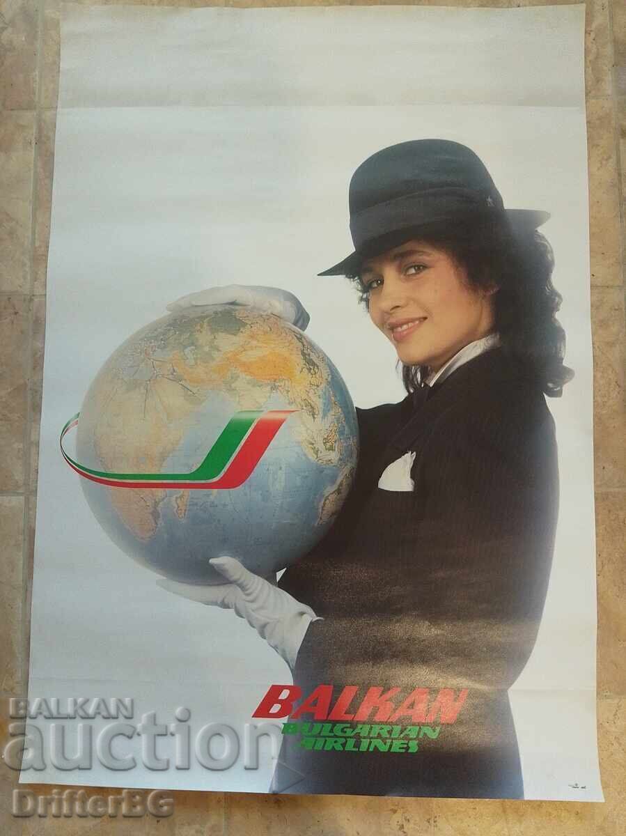 Afis de avion Balkan 98cm / 68cm Afis de avion Balkan 98cm / 68cm
