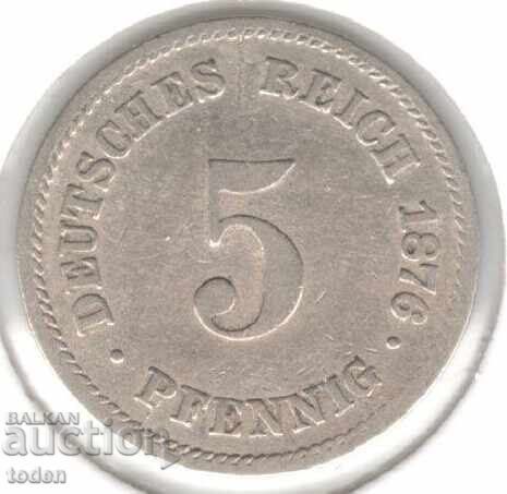 Germany 5 Pfennig 1876 A KM# 3 Wilhelm I Type 1 Large Shield