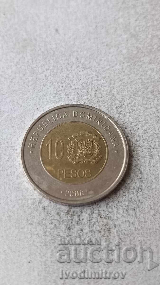 Доминиканска република 10 песос 2008