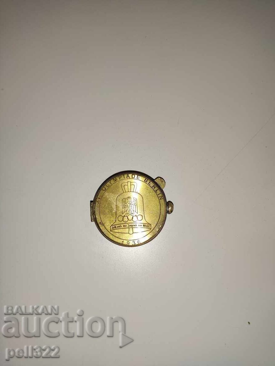 Nazi compass or wristwatch case, brass WWII