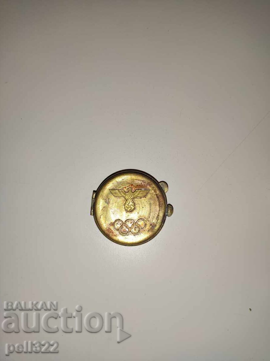 Nazi compass or wristwatch case, brass, WWII