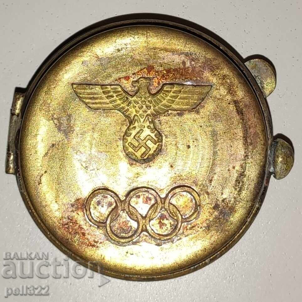 Carcasă nazistă pentru busolă sau ceas de mână, alamă, VSV
