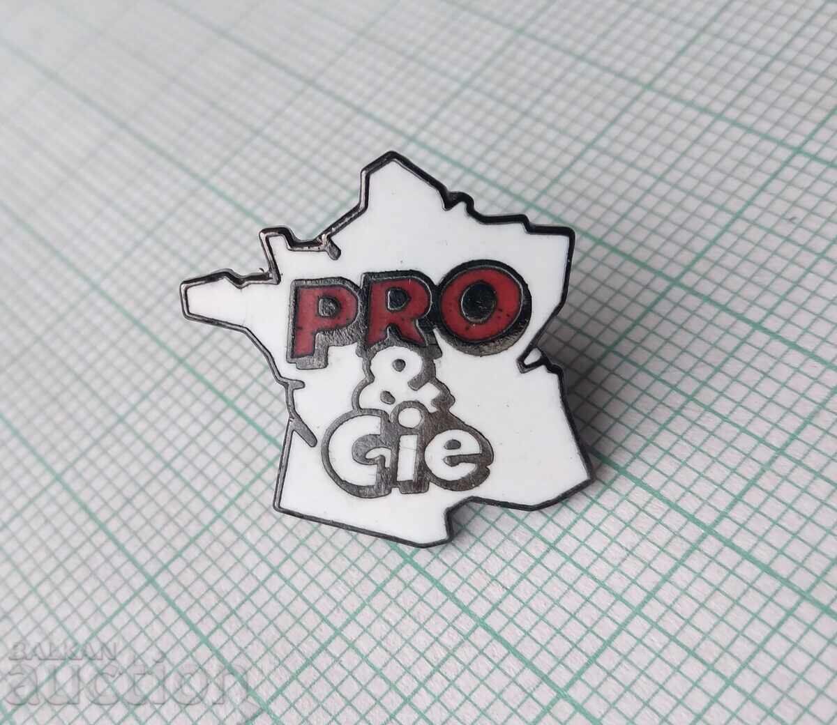 19144 Значка - PRO & Cie - карта Франция с цена 2.00 лв. | € 1.02 19144 Значка - PRO & Cie - карта Франция с цена 2.00 лв. | € 1.02