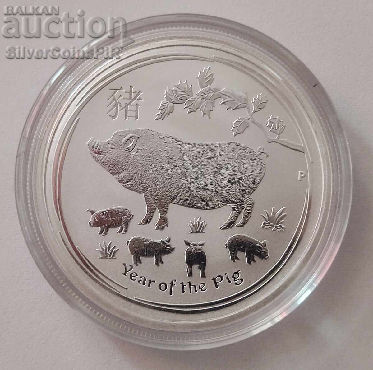 Ασήμι 1/2 oz Έτος του Χοίρου 2019 Αυστραλία Lunar με τιμή 85.00 BGN | € 43.46 Ασήμι 1/2 oz Έτος του Χοίρου 2019 Αυστραλία Lunar με τιμή 85.00 BGN | € 43.46