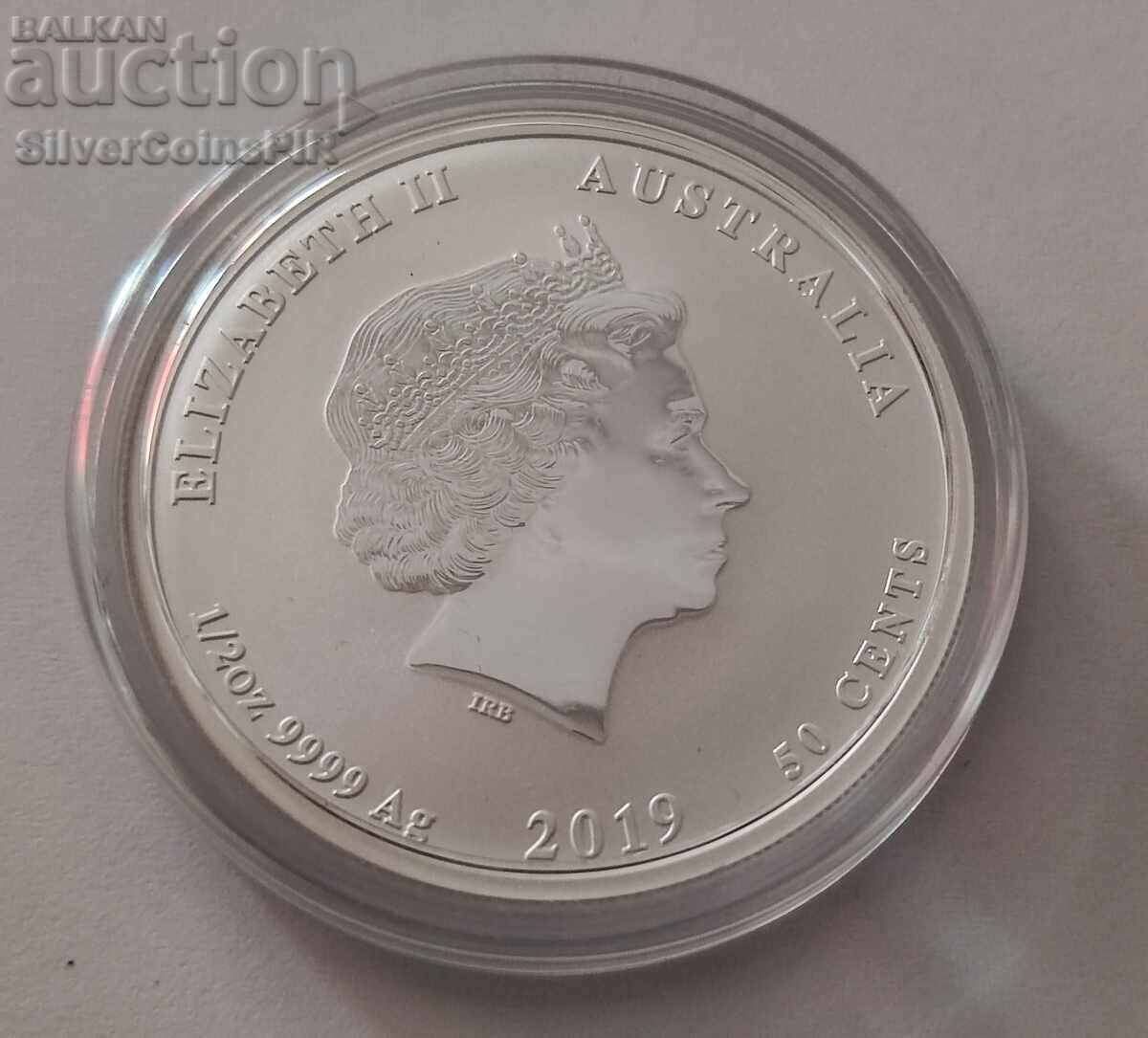 Παράδοση Ασήμι 1/2 oz Έτος του Χοίρου 2019 Αυστραλία Lunar Παράδοση Ασήμι 1/2 oz Έτος του Χοίρου 2019 Αυστραλία Lunar