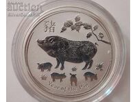 Silver 1/2 oz Year of the Pig 2019 Australia Lunar