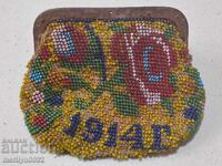 Portmoneu pentru monede, mărgele, portofel, începutul secolului XX, UNICAT RRRR