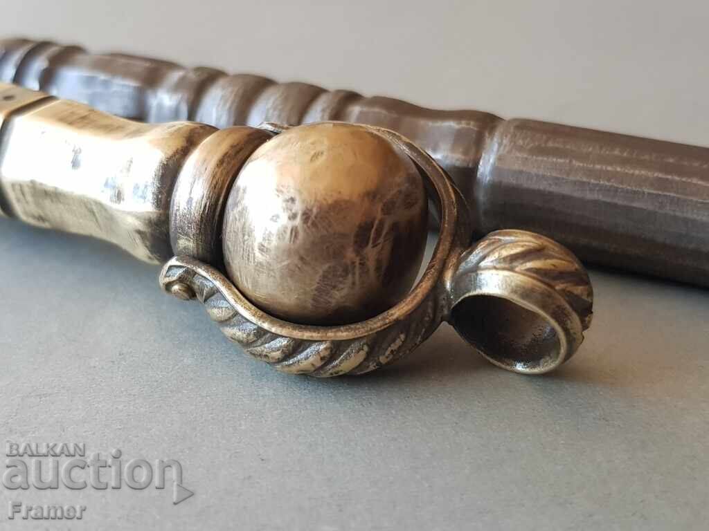 Delivery of Ottoman harbiya 18th century flintlock pistol, ramrod, yataghan