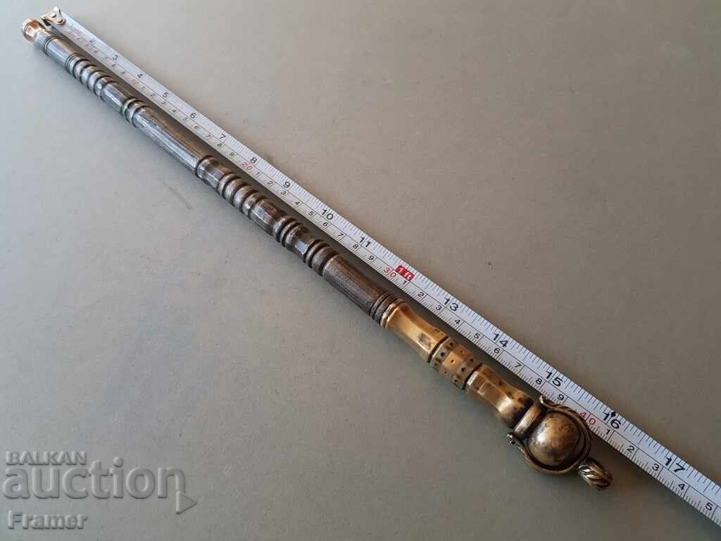 Ottoman harbiya 18th century flintlock pistol, ramrod, yataghan - 7