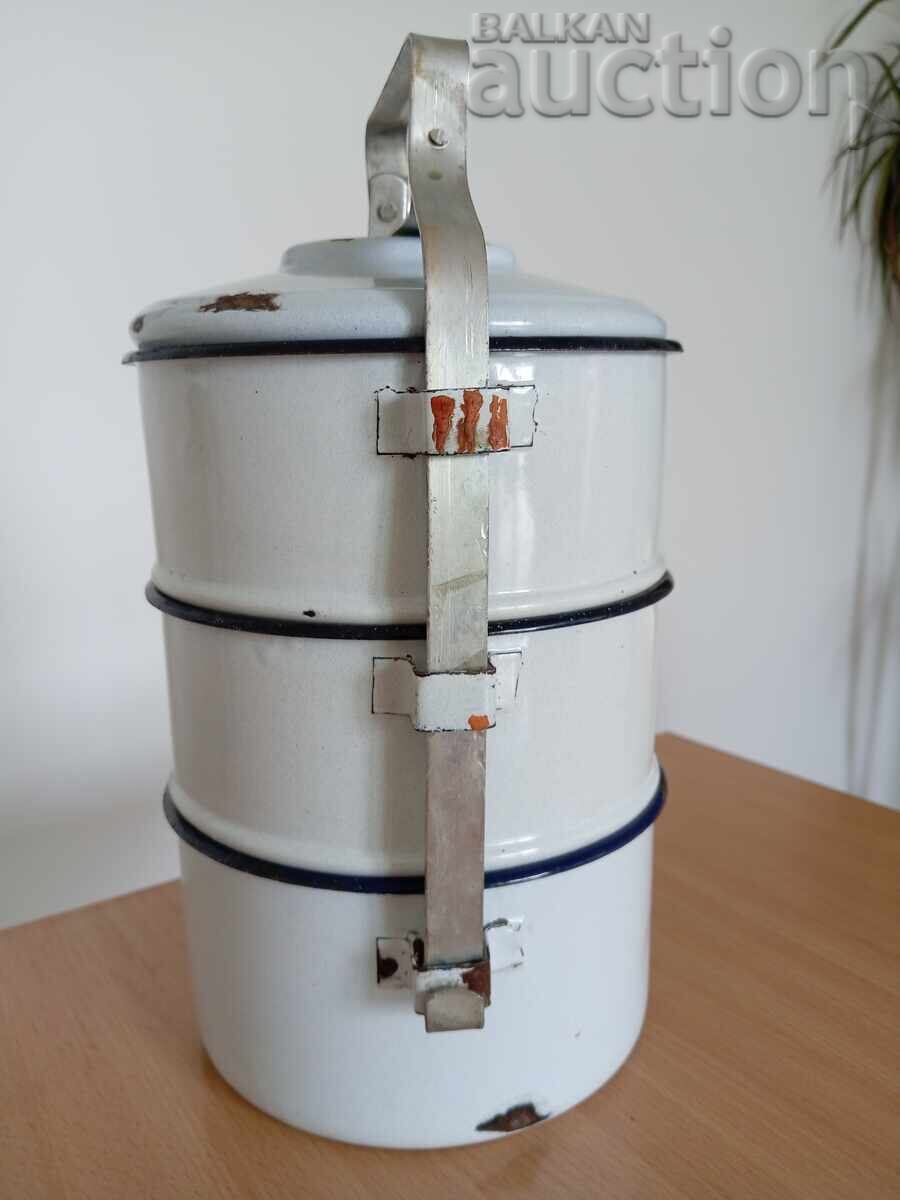 Enamel food containers sefertas vintage 70s with price 31.00 BGN | € 15.85
