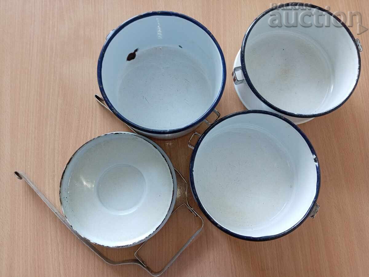 Enamel food containers sefertas vintage 70s - 5