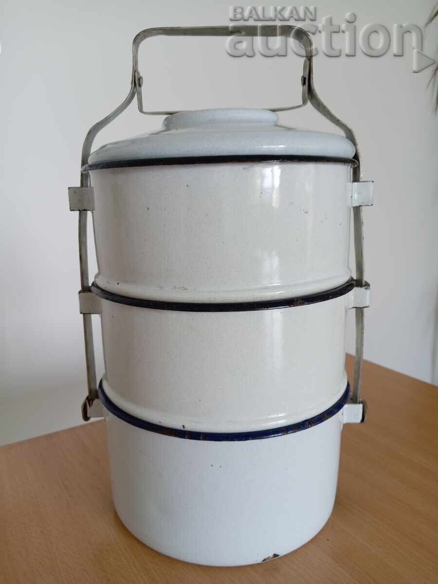 Enamel food containers sefertas vintage 70s