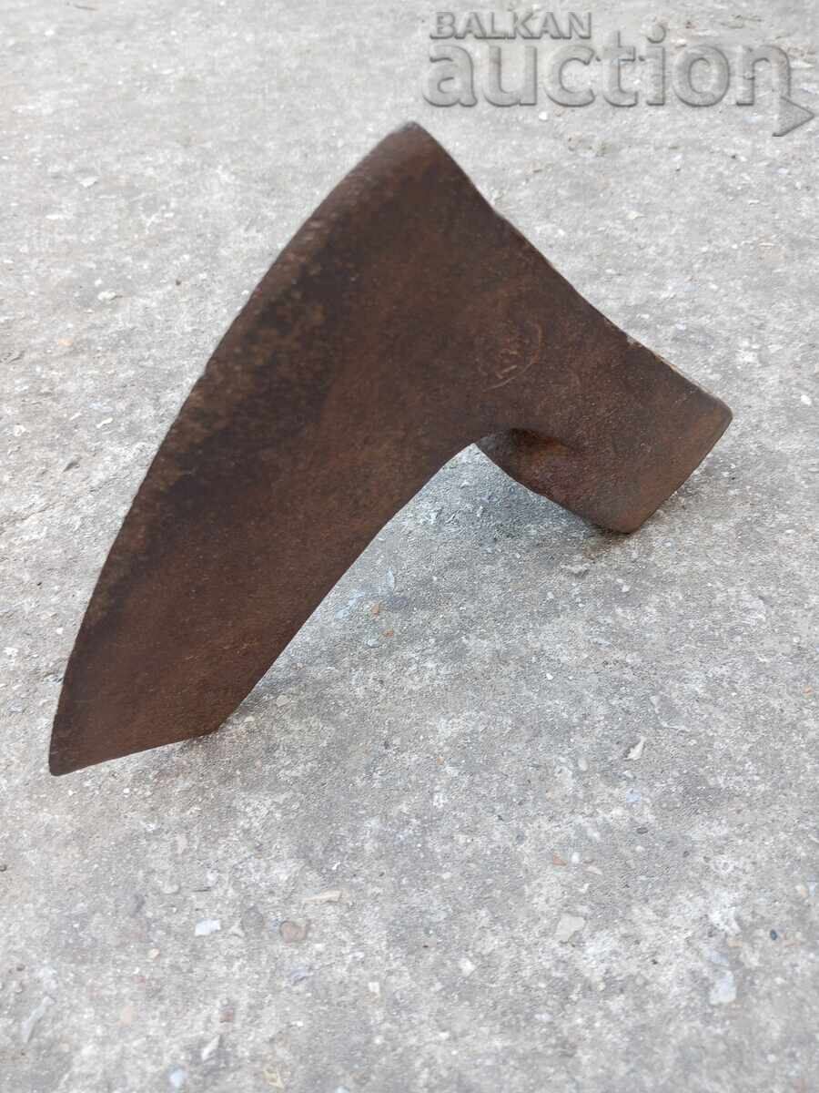 Μεγάλη παλιά χειροποίητη σφυρήλατη τσεκούρι - 5