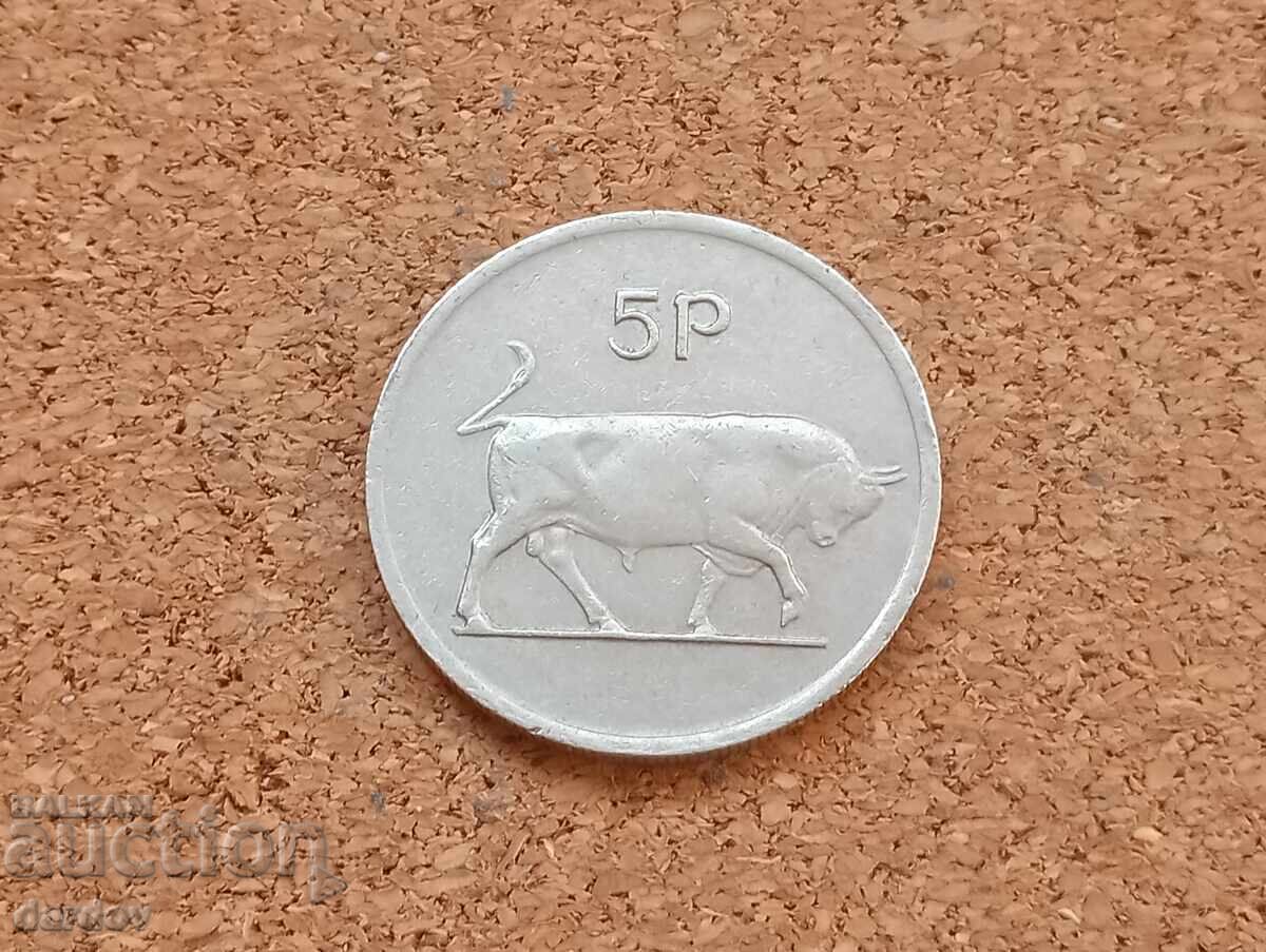 Irlanda 5 pence, 1975 Irlanda 5 pence, 1975