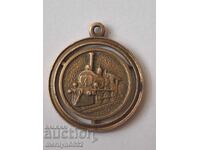 Jeton BDJ Căile Ferate Bulgare Medalie monogramă bronz