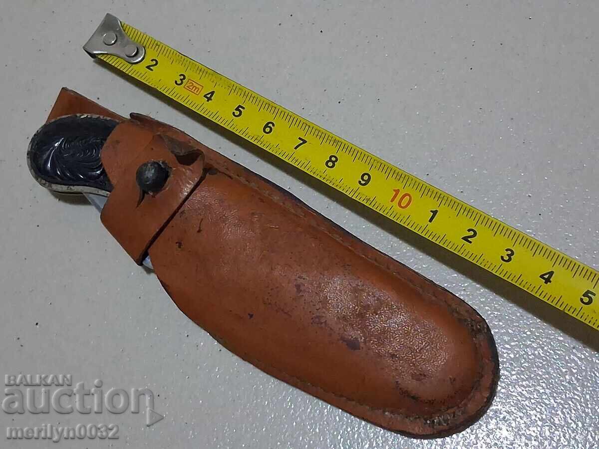 Аукцион Стара руска ножка СССР в кожена кания нож, чекия