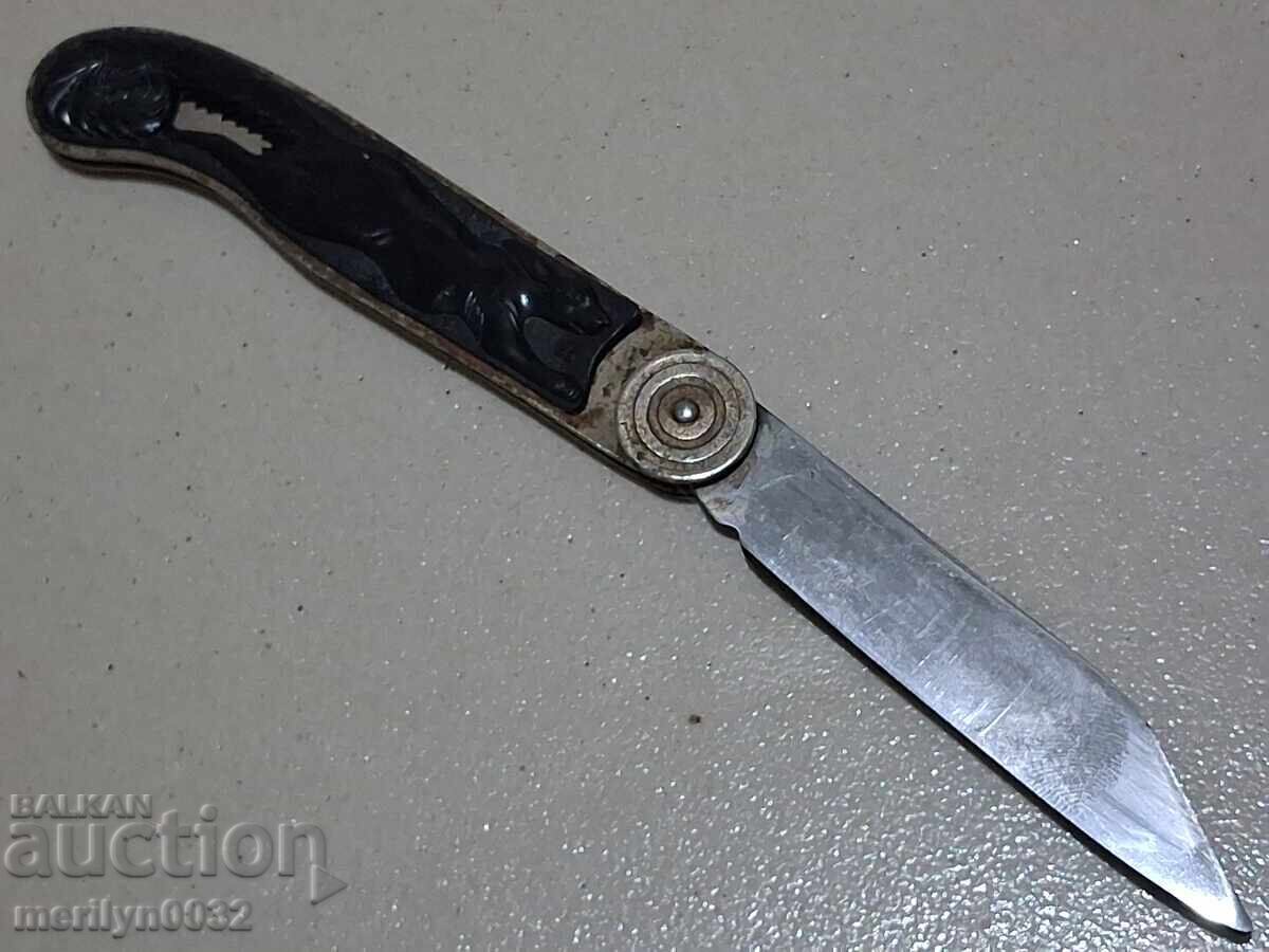 Доставка на Стара руска ножка СССР в кожена кания нож, чекия