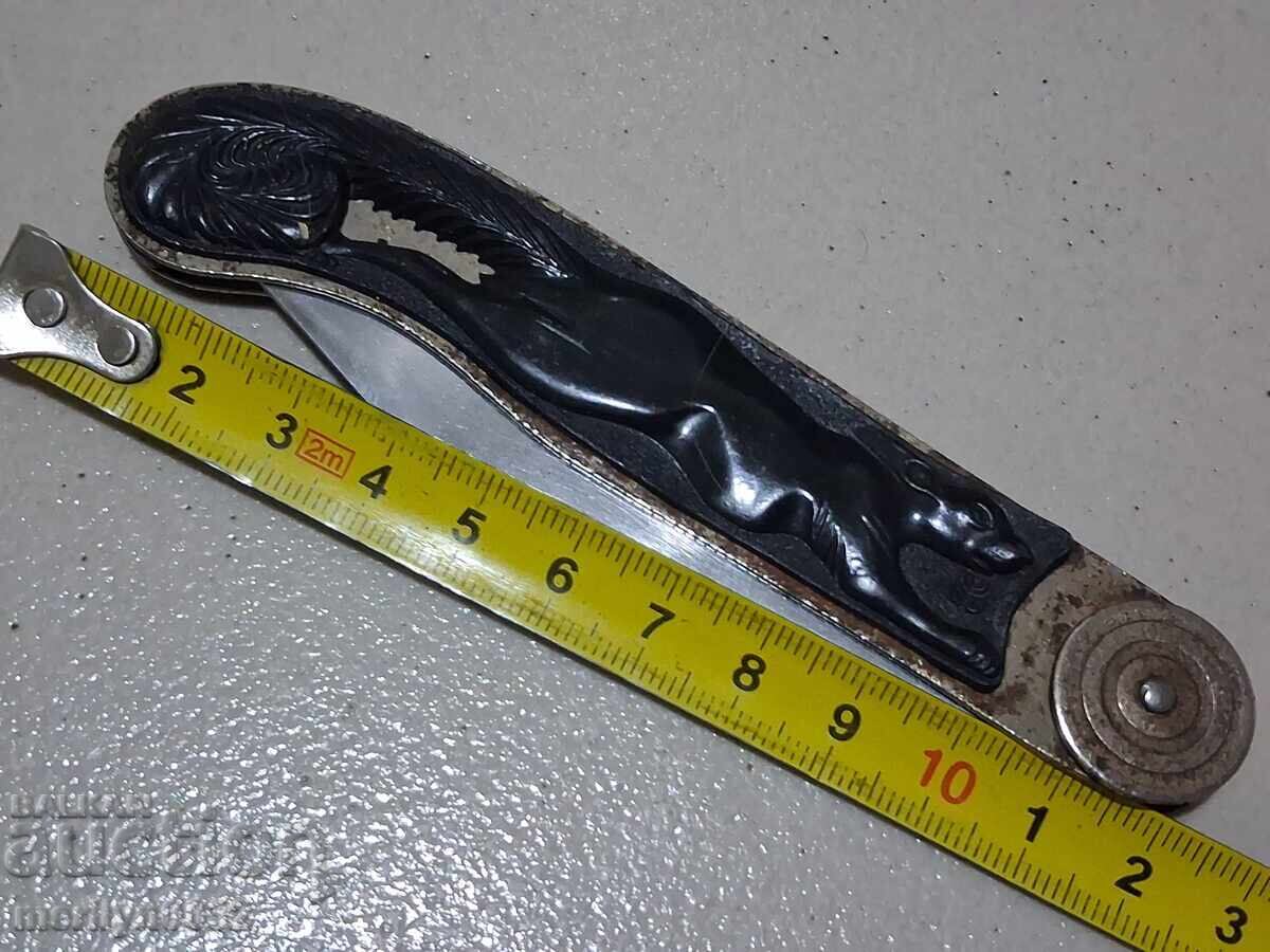 Стара руска ножка СССР в кожена кания нож, чекия - 6