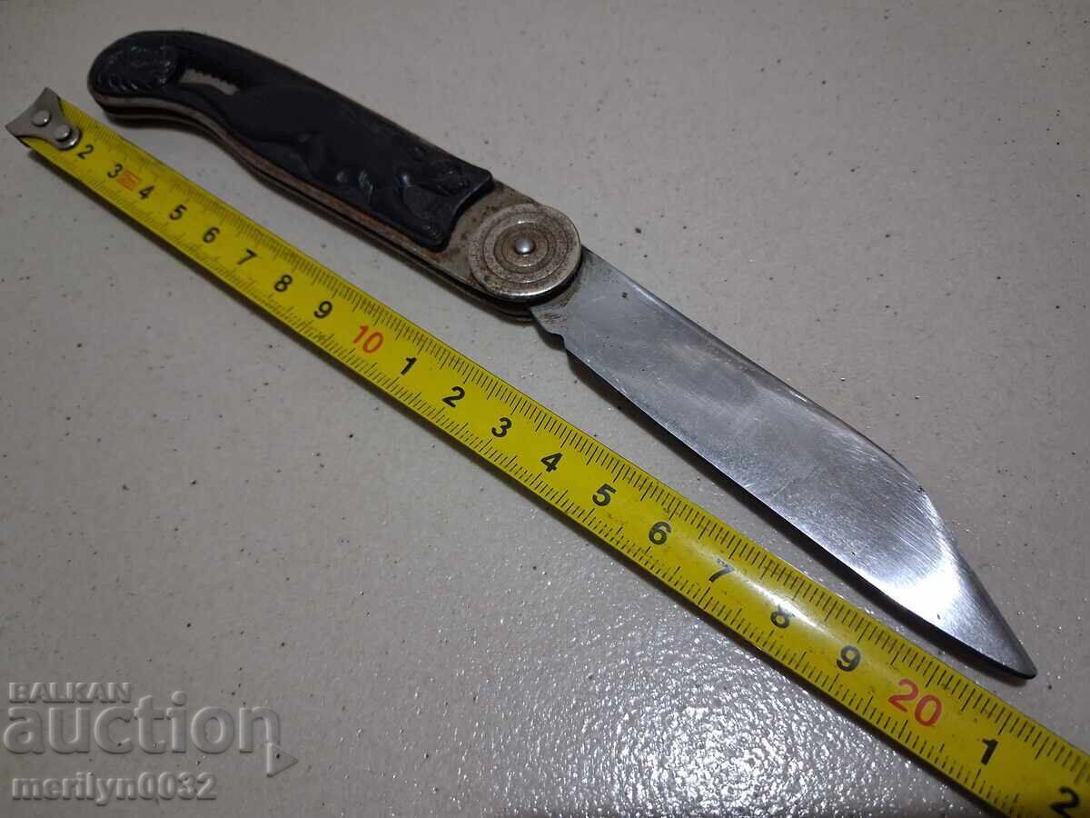 Стара руска ножка СССР в кожена кания нож, чекия - 7