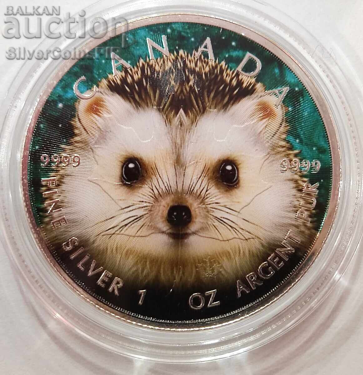 Сребро 1 oz Таралеж 2024 Канада Кленов Лист Сребро 1 oz Таралеж 2024 Канада Кленов Лист