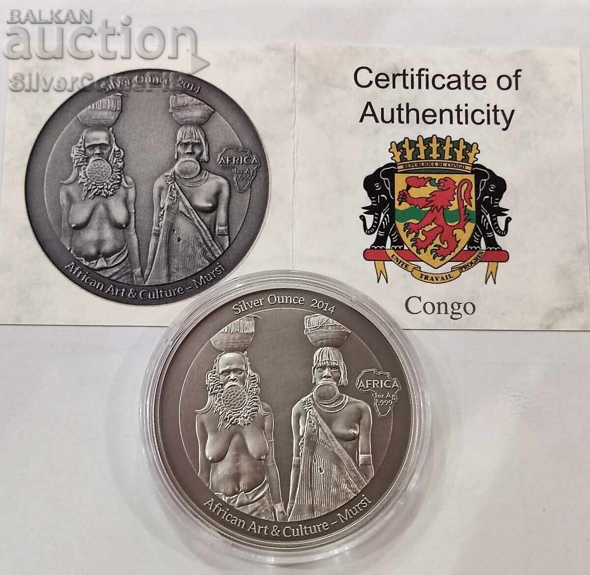 Auction Silver 1 oz Mursi Tribe 2014 Congo Auction Silver 1 oz Mursi Tribe 2014 Congo