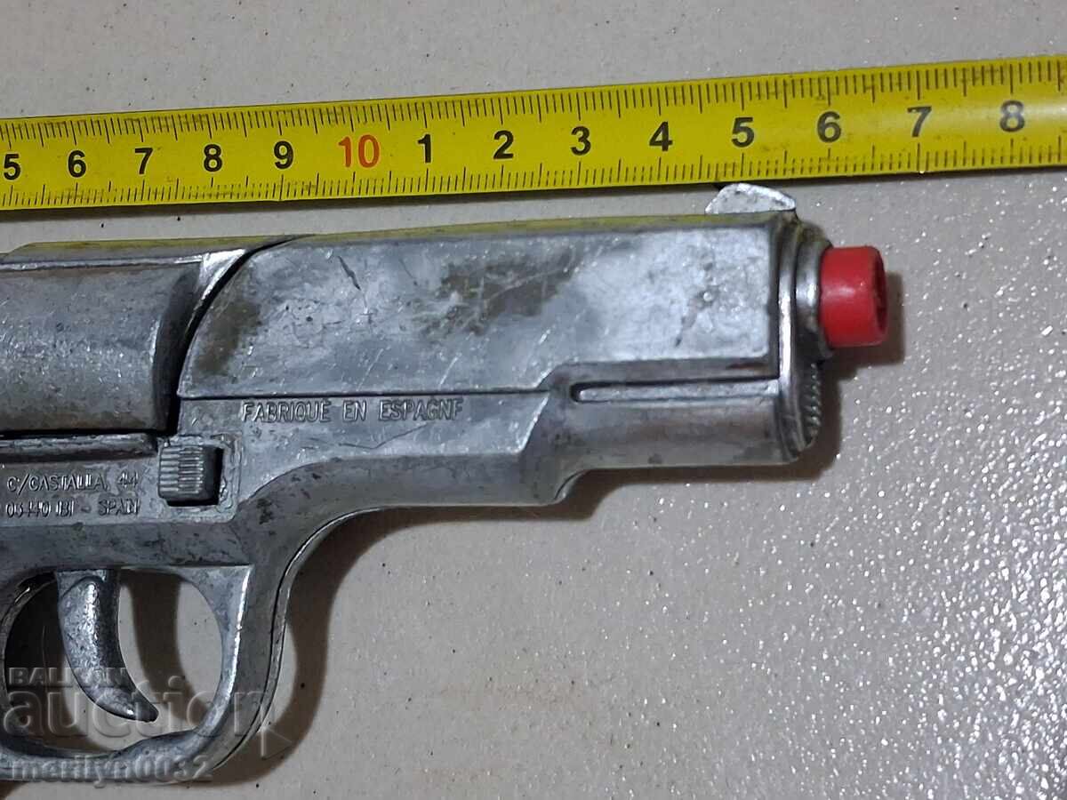 Παιδικό παιχνίδι πιστόλι με κάψουλες, πιστολάκι ρεβόλβερ λειτουργεί - 7