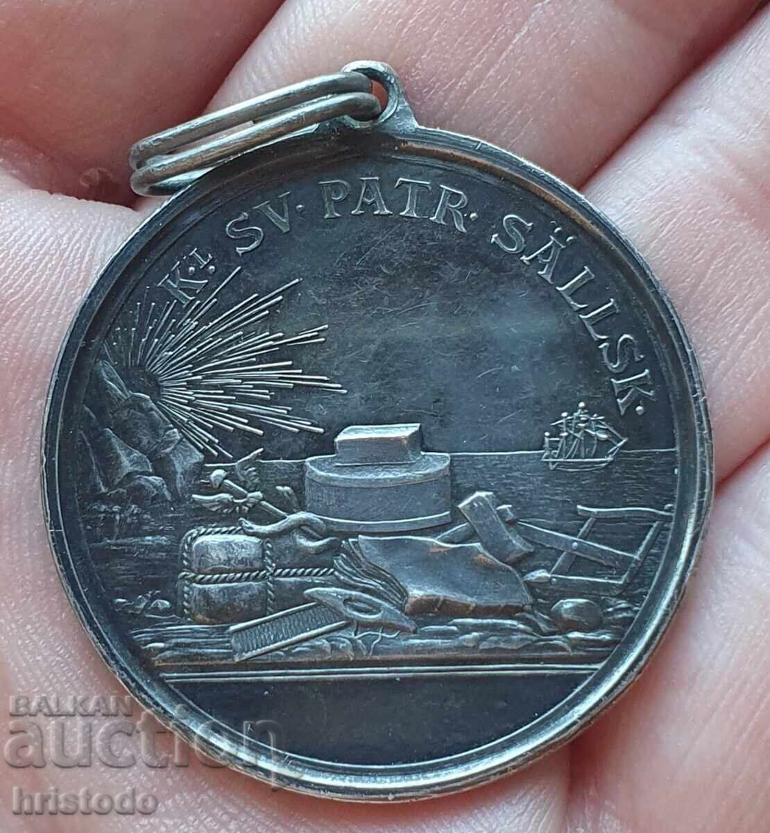 Swedish silver medal 19th century "Royal Patriotic Society"