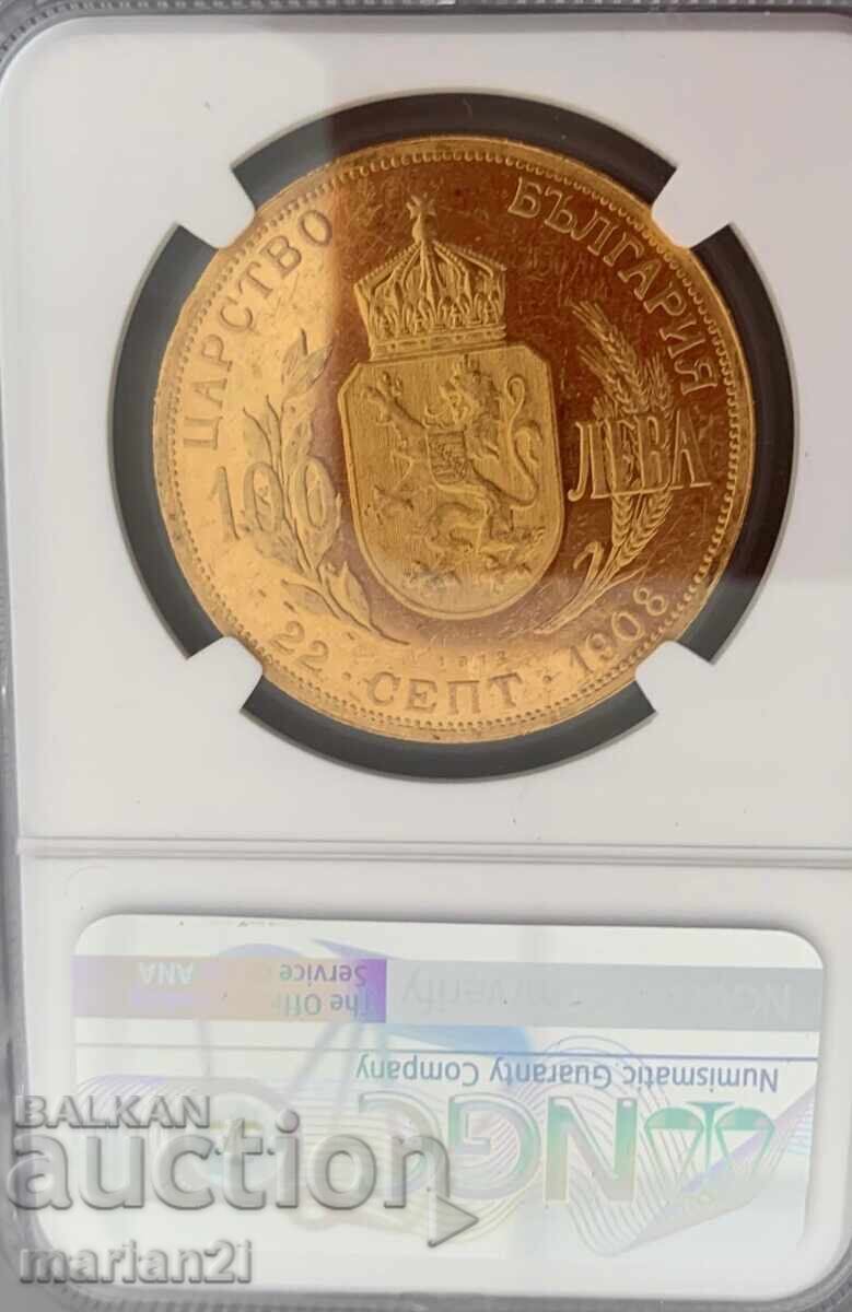 Παράδοση 100 λέβα 1912 MS 61 PL Αυθεντικό