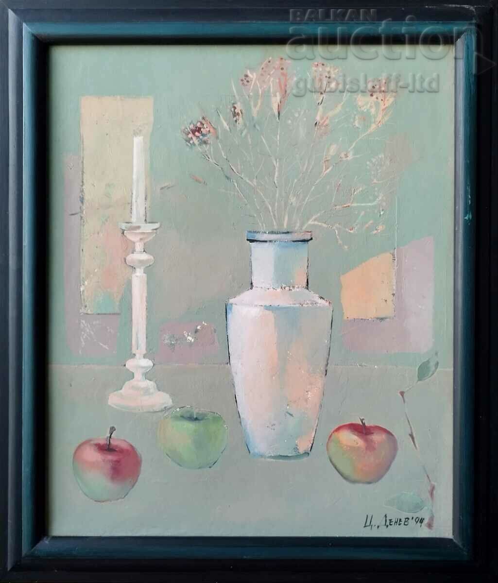 Картина, "Натюрморт", худ. Цончо Денев, 1994 г.