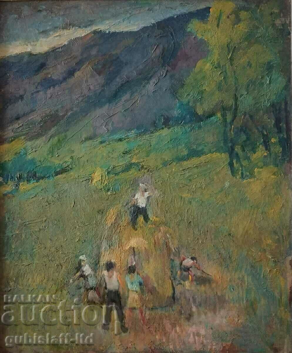 Picture, haymaking, art. D. Todorov-Zharava (1901-1988) with price 710.00 BGN | € 363.02