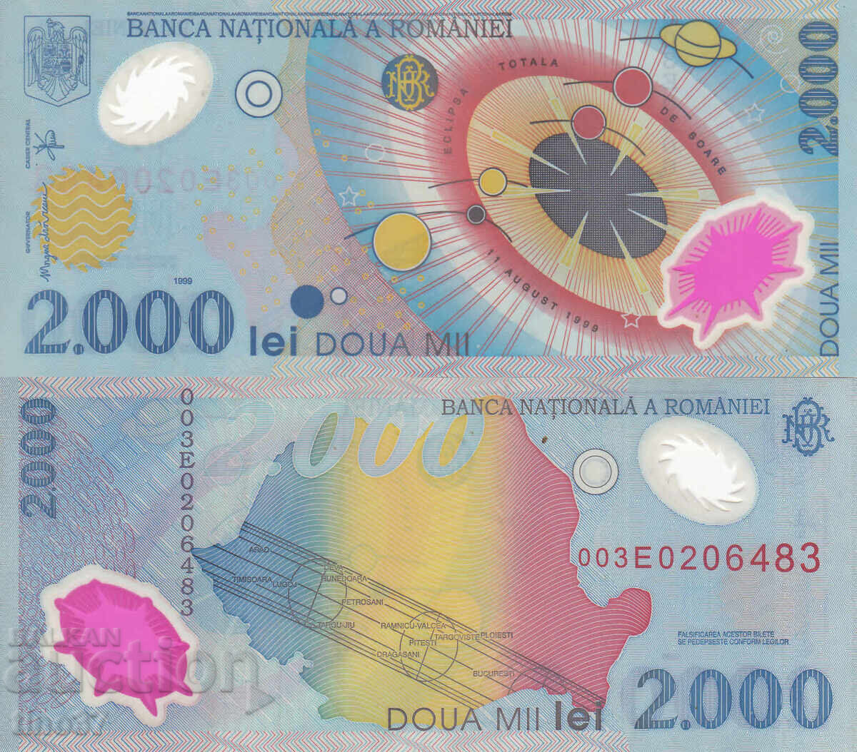 tino37 - ROMANIA - 2000 LEI - 1999 - POLYMER - VF
