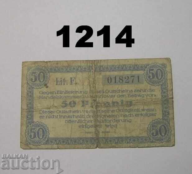 Ανόβερο 50 φένινγκ 1920 Γερμανία με τιμή 1.00 BGN | € 0.51