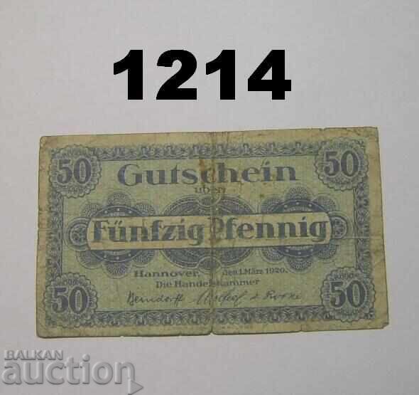 Ανόβερο 50 φένινγκ 1920 Γερμανία