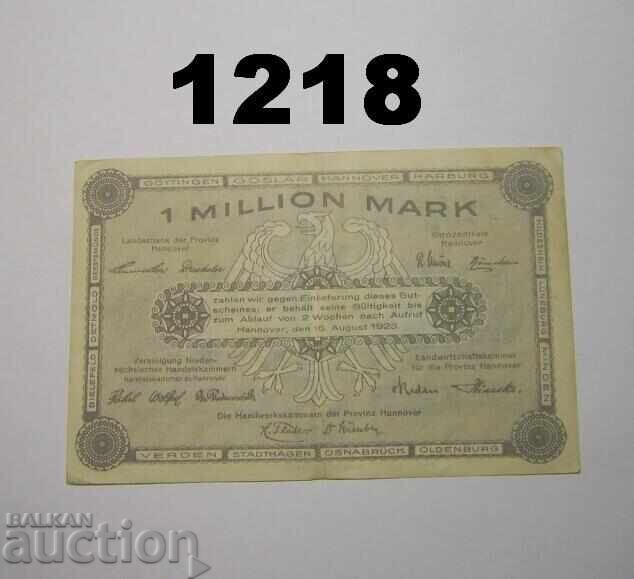 Hannover 1 million mark 1923 Chambers of Commerce with price 5.00 BGN | € 2.56