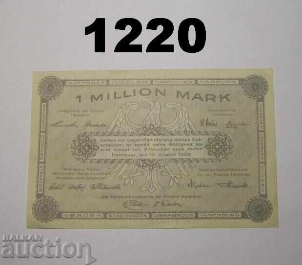 Hannover 1 milion mărci 1923 Handelskammern cu preț 7.00 BGN | € 3.58