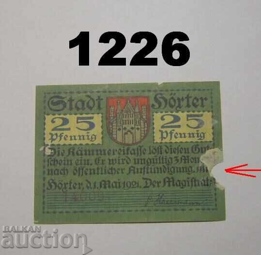 Torn Höxter 25 pfennig 1921 Germany