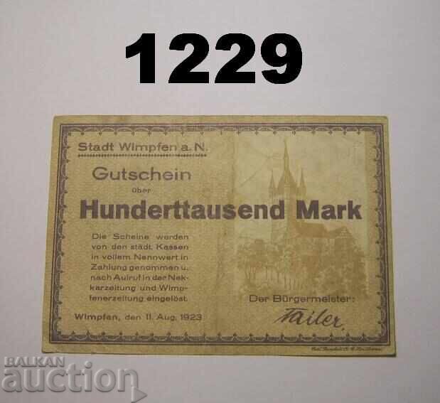 Βίμπφεν 100.000 μάρκα 1923 Γερμανία