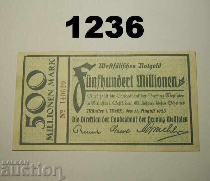 Münster Westfalen 500 milioane mărci 1923 Germania Münster Westfalen 500 milioane mărci 1923 Germania