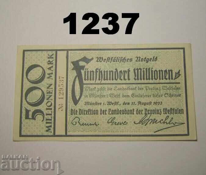 Münster Westfalen 500 millionen mark 1923 Германия