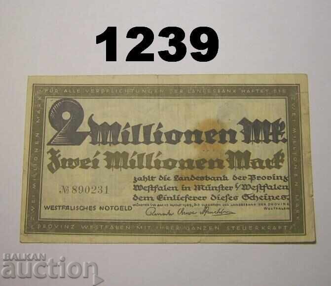 Münster Westfalen 2 milioane mărci 1923 Germania