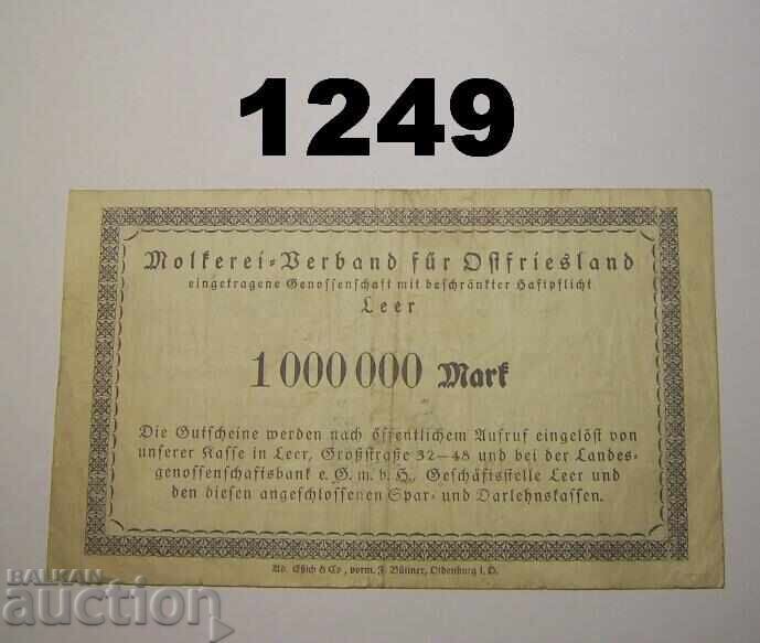 Ληρ Ανατολικής Φριζίας 1 εκατομμύριο μάρκα 1923 Γερμανία με τιμή 5.00 BGN | € 2.56