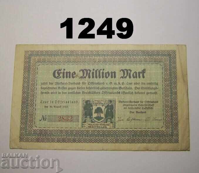 Ληρ Ανατολικής Φριζίας 1 εκατομμύριο μάρκα 1923 Γερμανία
