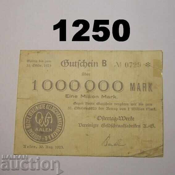 RR! Aalen 1 Million Mark 1923 Germany