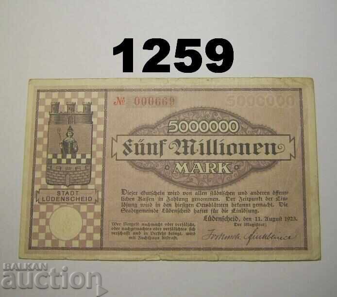 Lüdenscheid 5 million mark 1923 Germany