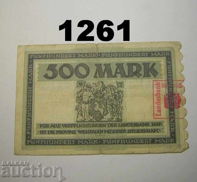 Münster 500 mark 1922 Westfalen Германия с цена 5.00 лв. | € 2.56