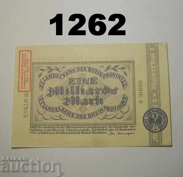 Ντίσελντορφ Λάντεσμπανκ 1 δισεκατομμύριο μάρκα 1923 Γερμανία