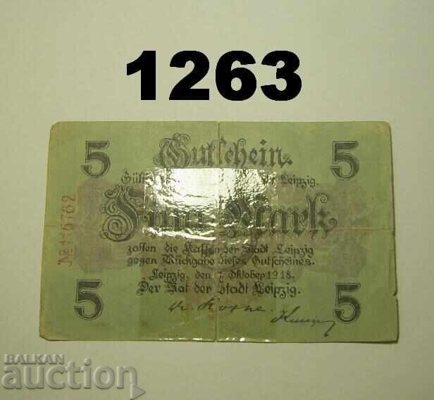 R! Ψεύτικο! Λειψία 5 μάρκα 1918 Γερμανία R! Ψεύτικο! Λειψία 5 μάρκα 1918 Γερμανία