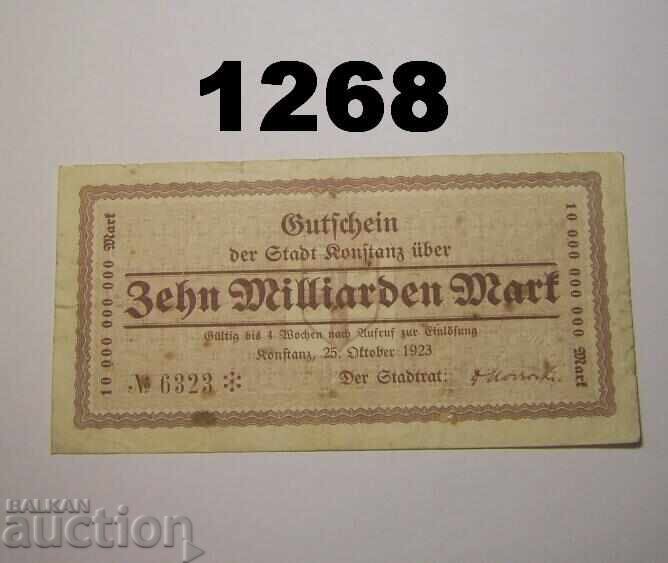 Κωνστάντζ 10 δισεκατομμύρια μάρκα 1923 Γερμανία