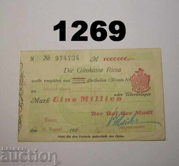 R! Ρήσα 1 εκατομμύριο μάρκα 1923 Γερμανία