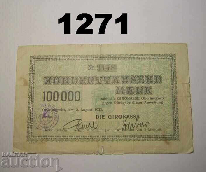 Όμπερλουνγκβιτς 100.000 μάρκα 1923 Γερμανία